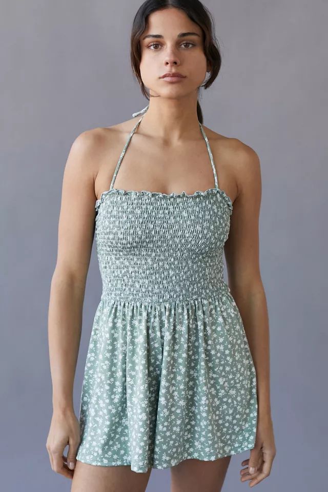 UO Ditsy Smocked Romper | Urban Outfitters (US and RoW)