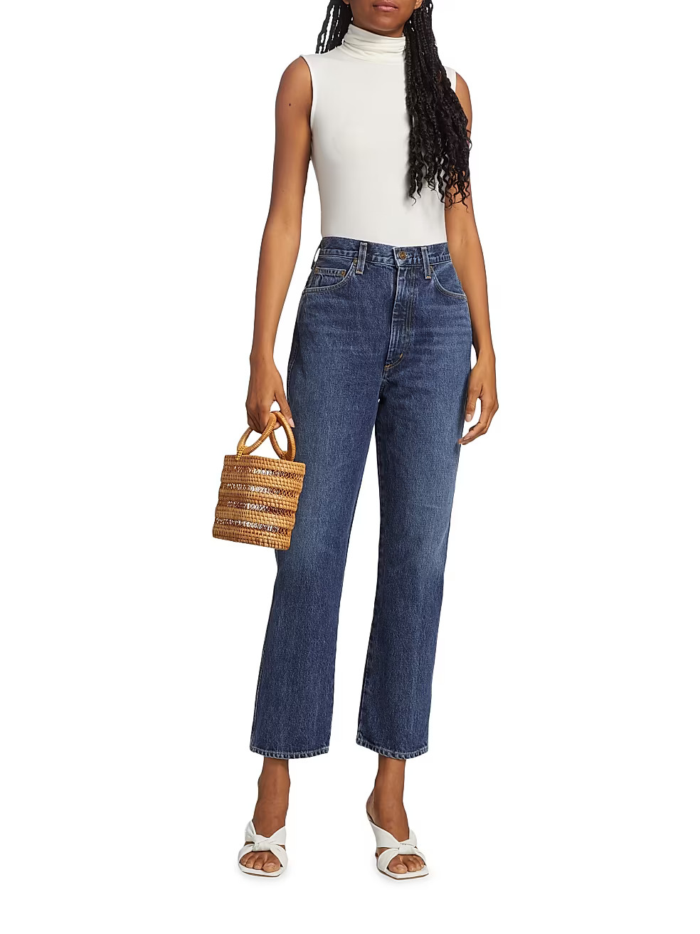 Pinch Waist Straight Fit Jeans | Saks Fifth Avenue