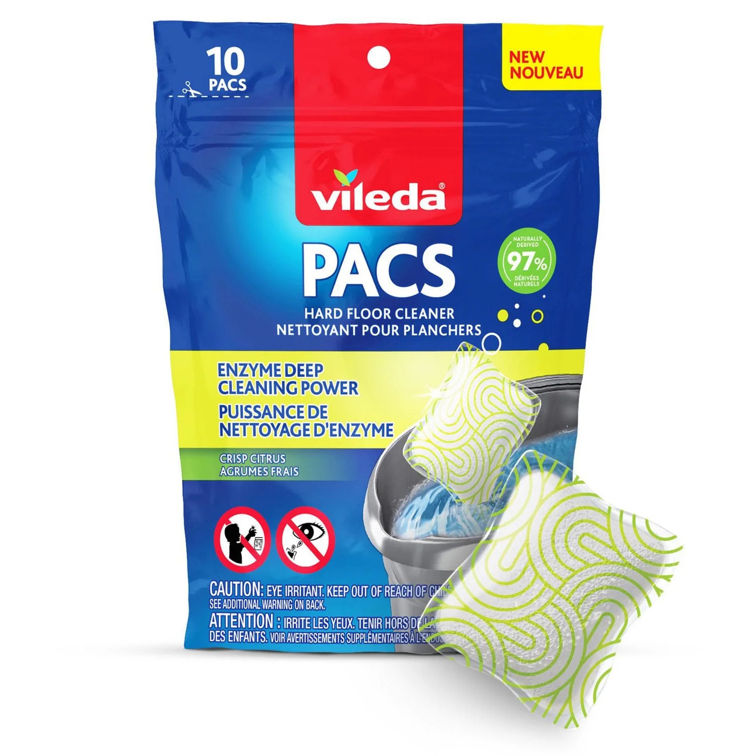 Vileda PACS Floor Cleaner, Crisp Citrus, Enzyme floor cleaning solution | Walmart (CA)