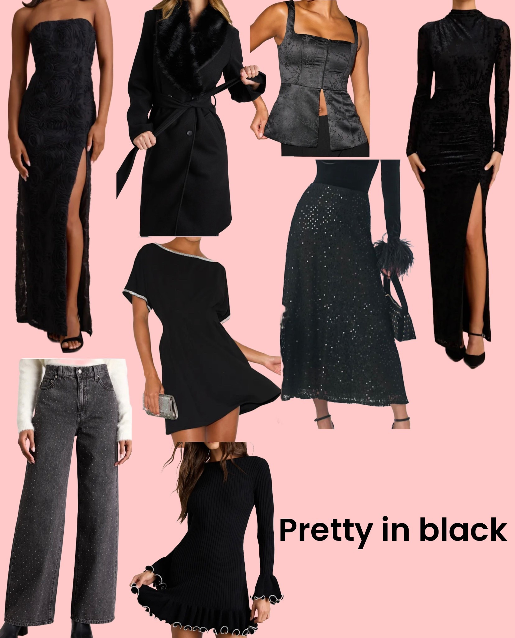 Black styles in formal dresses, bottoms, tops, and coats!

#LTKFindsUnder100 #LTKootd #LTKSeasonal