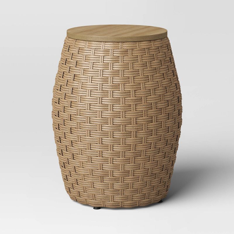 Natural Wicker Round Storage Accent Table - Threshold™ | Target