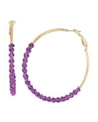 HOOP MAGIC PURPLE TWIST EARRINGS PURPLE | Betsey Johnson