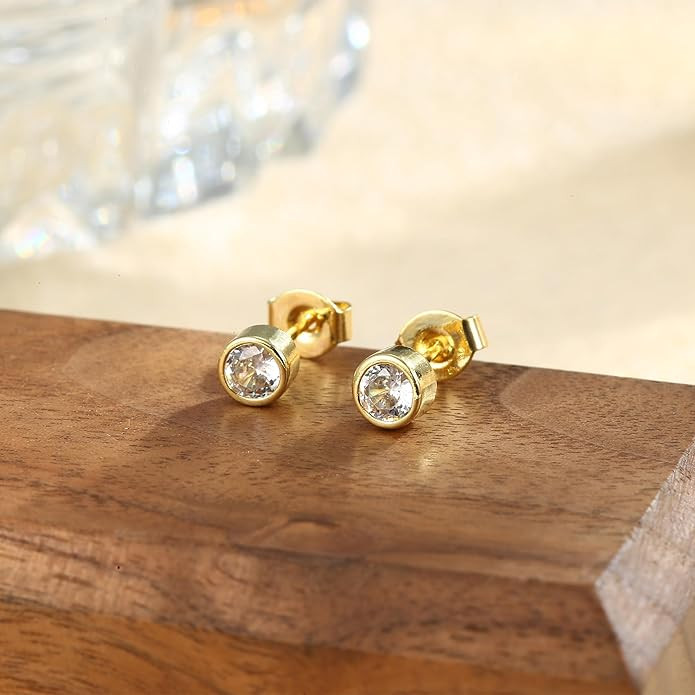 20G Cubic Zirconia Stud Earrings for Women 5mm Cubic Zirconia Earrings,Cartilage Stud Earring | Amazon (US)