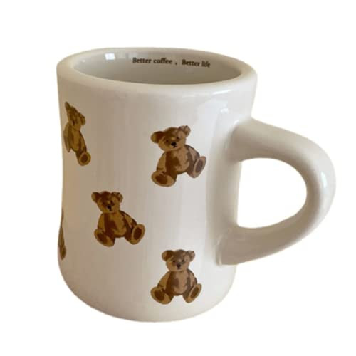 Cute Vintage Cartoon Bear Mugs Ceramic Coffee Mug Water Cup 350ml/12oz Funny Novelty Gift for Wom... | Amazon (US)