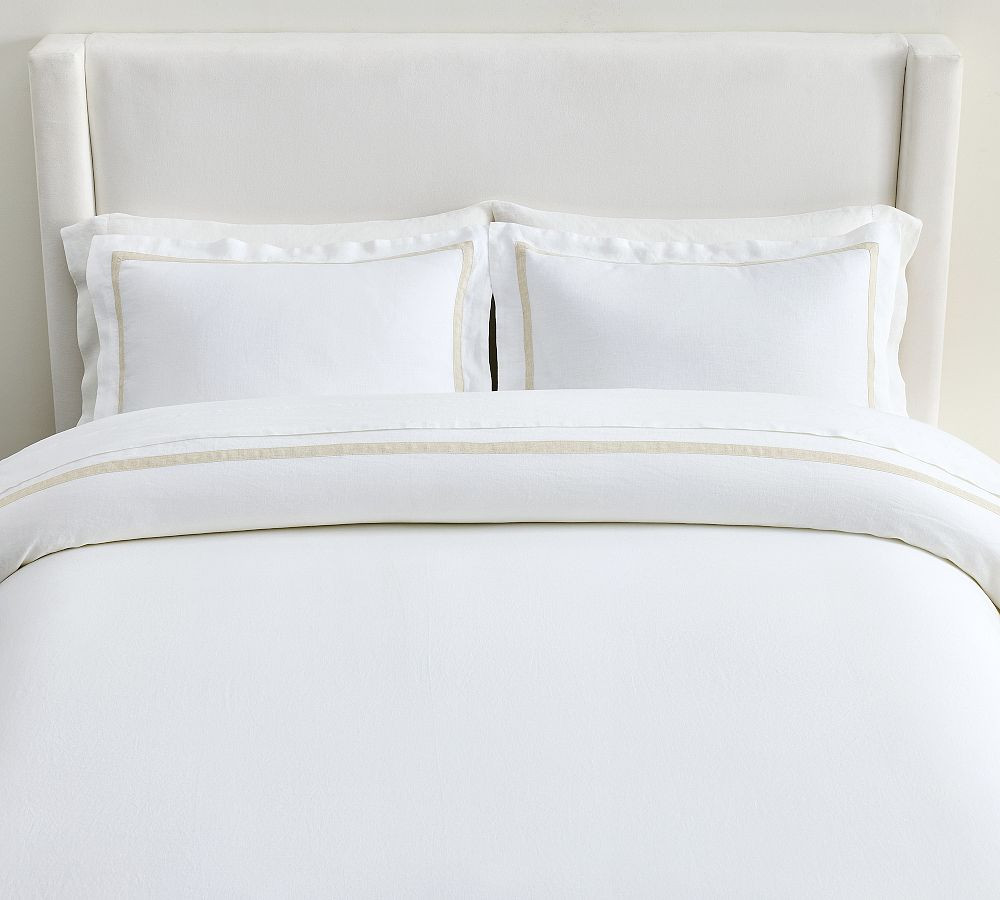 Belgian Flax Linen Frame Duvet Cover | Pottery Barn (US)