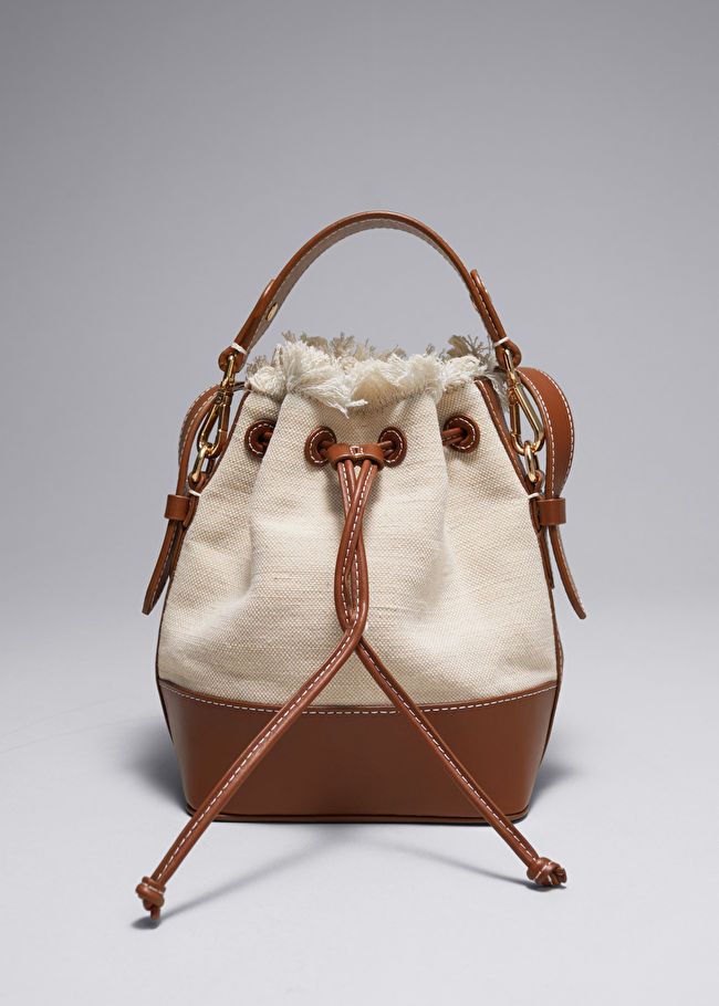 Leather-Trimmed Canvas Bucket Bag | & Other Stories (EU + UK)