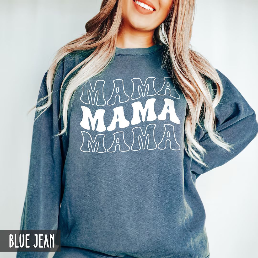 Comfort Colors® Mama Sweatshirt, Mama Gift, Mom Sweatshirt, Christmas or Birthday Gift for Mom, ... | Etsy (US)