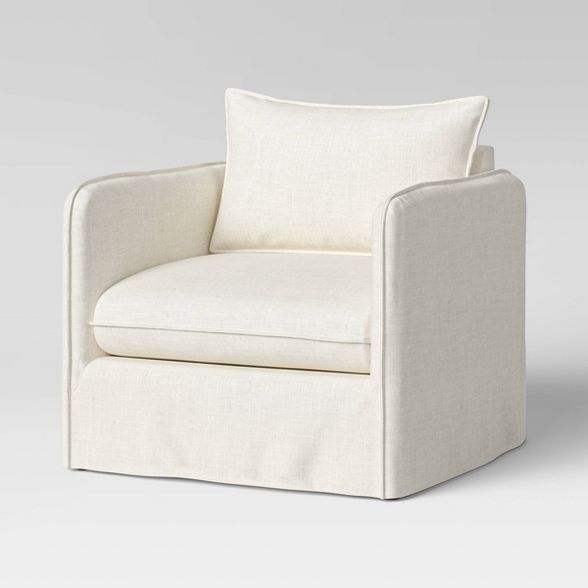 Berea Slouchy Lounge Chair with French Seams Linen - Threshold&#8482; | Target