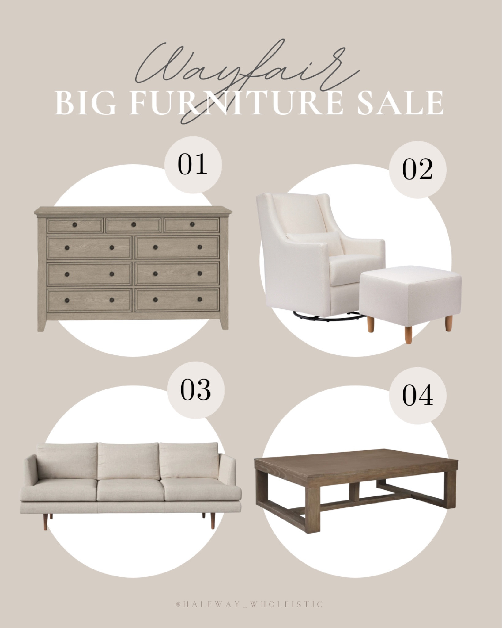 Wayfair's Big Furniture Sale is here, and I've handpicked four stunning pieces that'll transform any room. From my favorite nursery glider to our classic wood coffee table, these finds are the perfect blend of style and functionality.

#livingroom #bedroom #fall #couch #sofa 

#LTKstyletip #LTKsalealert #LTKhome