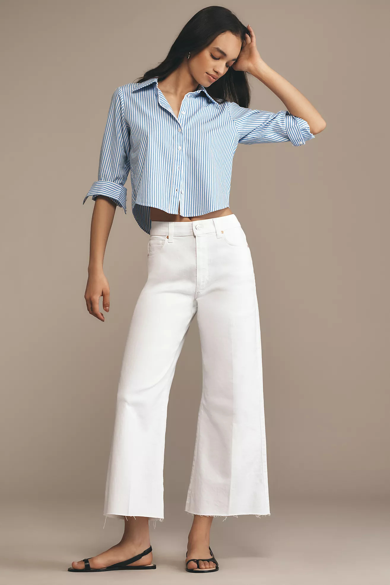 PAIGE The Anessa High-Rise Crop Wide-Leg Jeans | Anthropologie (US)
