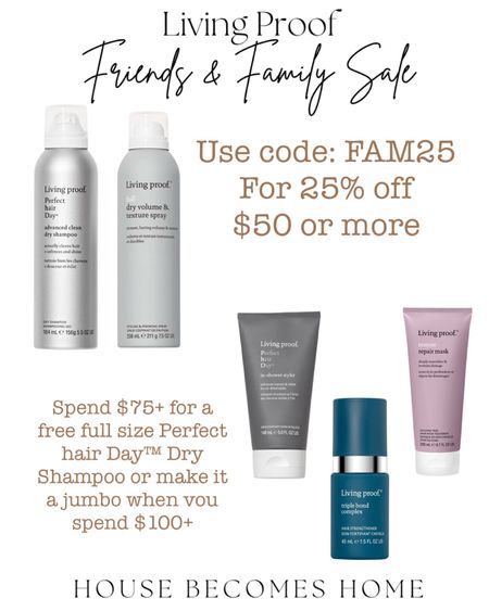 Living Proof friends and family sale!! Use code: FAM25 for 25% off $50 or more!!! 

#LTKsalealert #LTKcurves #LTKbeauty