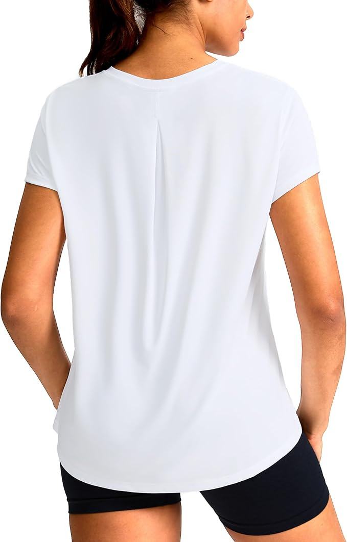 SANTINY Short Sleeve Workout Tops for Women Loose Fit Yoga T-Shirts Lightweight Breathable Runnin... | Amazon (US)