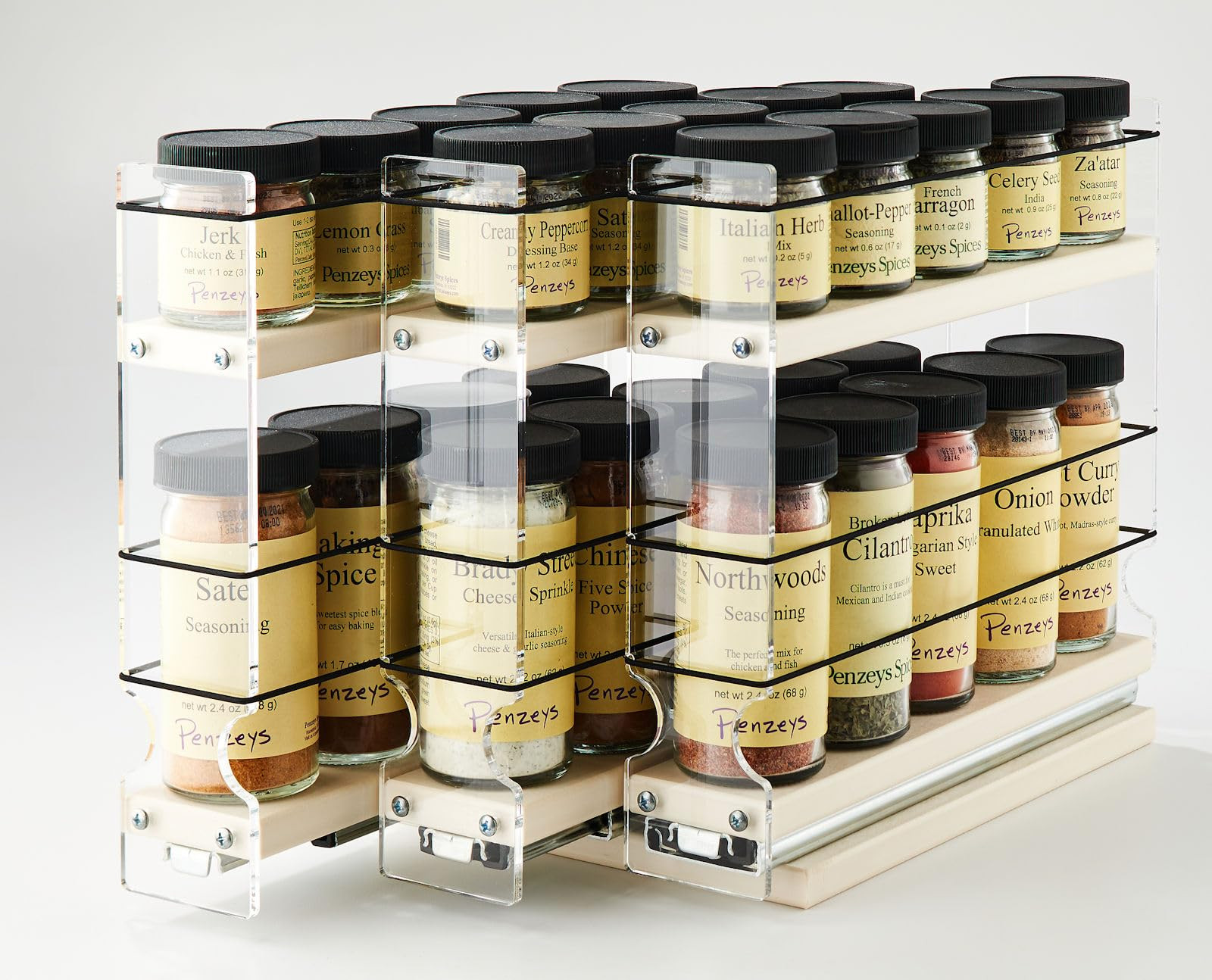 Vertical Spice Cabinet Mounted Spice Rack Drawer - Pull Out Cabinet Organizer - Cupboard Organize... | Amazon (US)