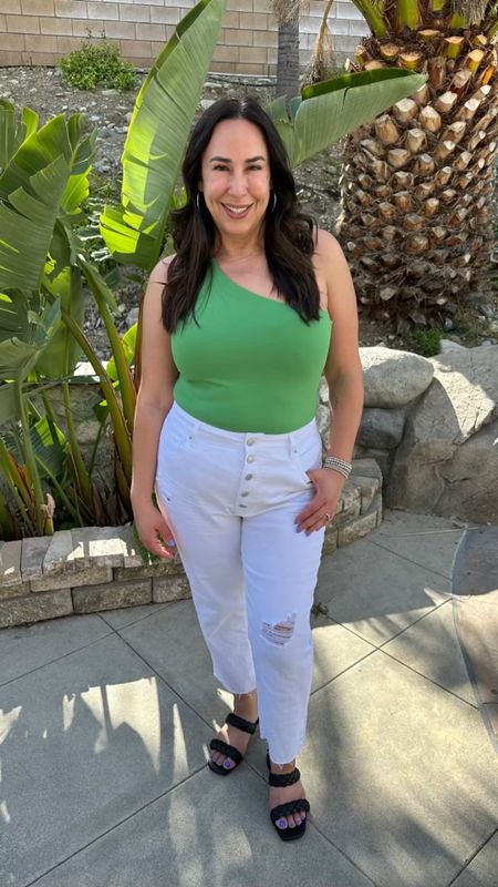 This outfit is so simple, jeans and a top, but it looks put together, like I made effort, it camouflages my mom pooch, and the white jeans are not see through! I’m wearing black underwear!

#midsizefashion #summeroutfit #momoutfit #casuallook

#LTKMidsize #LTKSeasonal #LTKStyleTip
