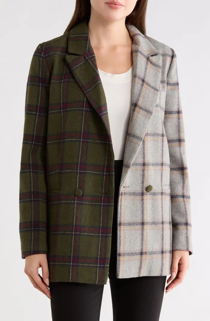 Meg Contrast Plaid Coat | Nordstrom Rack