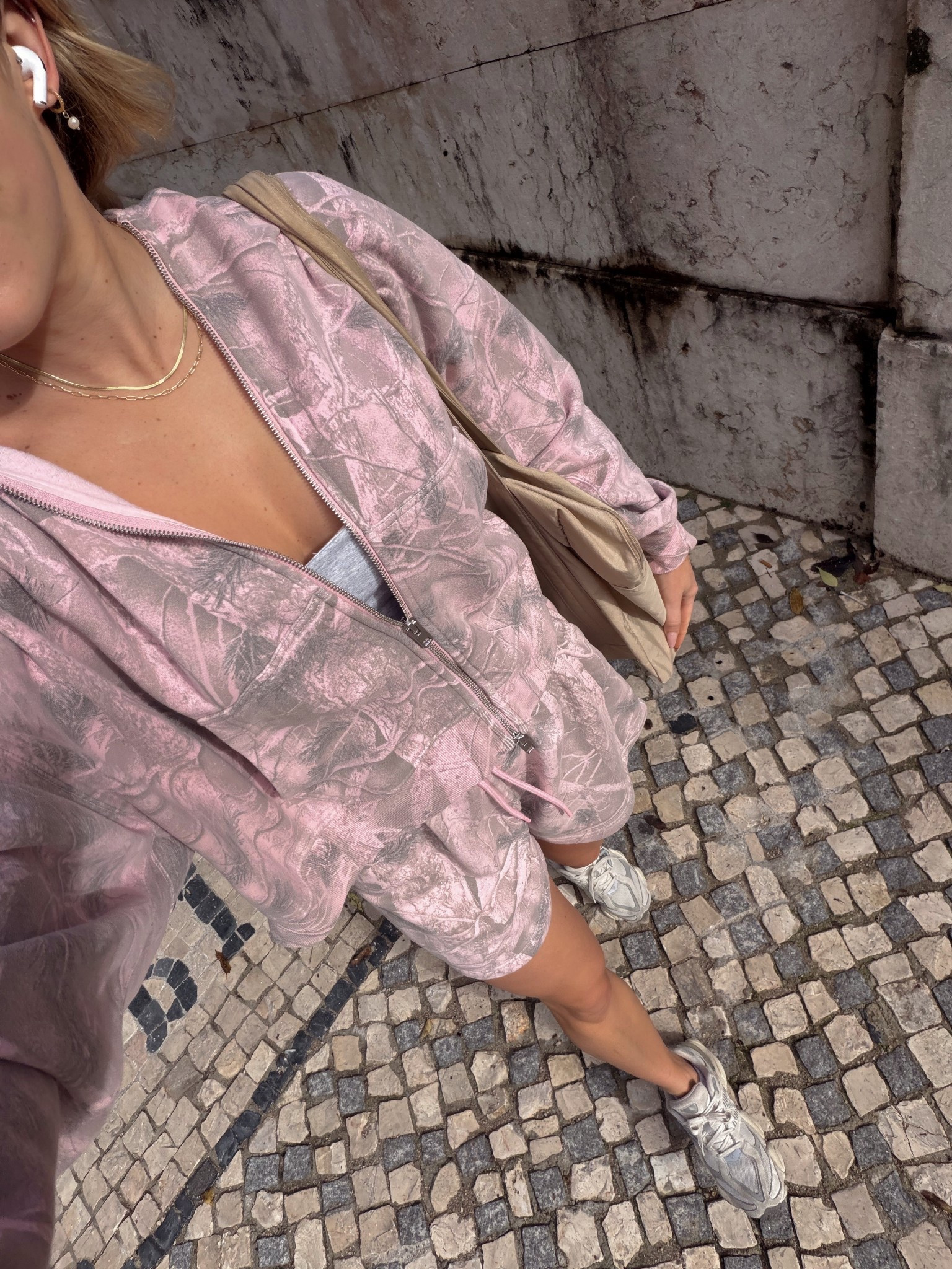 Comfy cozy OOTD ❤️ pink camo? Yes please. Wearing a small in shorts and large in jacket! 

#LTKSeasonal #LTKTravel #LTKActive