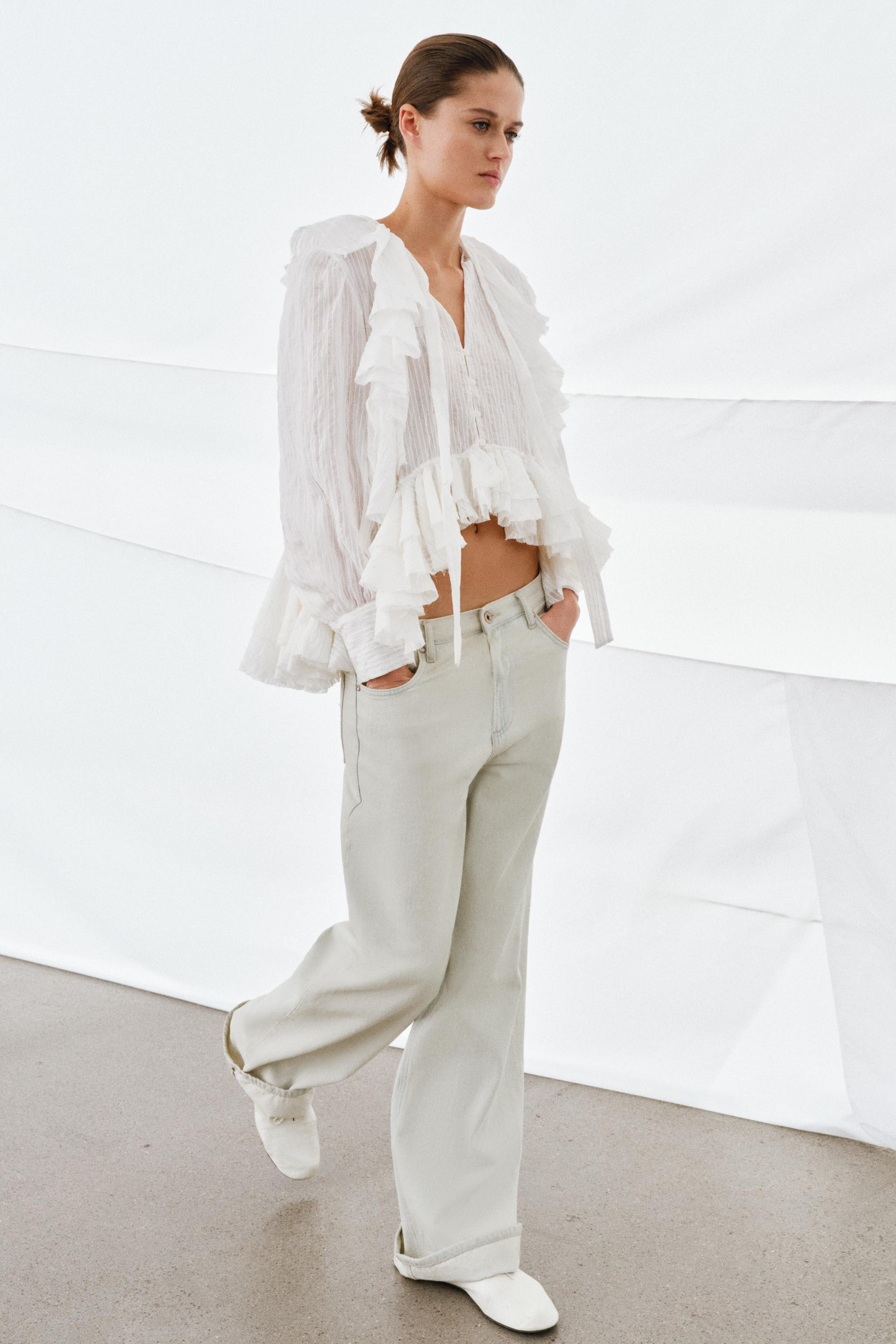 ZW COLLECTION RUFFLED SHIRT | Zara US