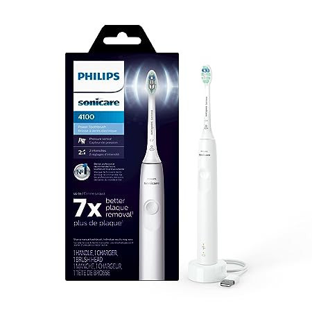 PHILIPS Sonicare 4100 Power Toothbrush, Rechargeable Electric Toothbrush with Pressure Sensor, Wh... | Amazon (US)