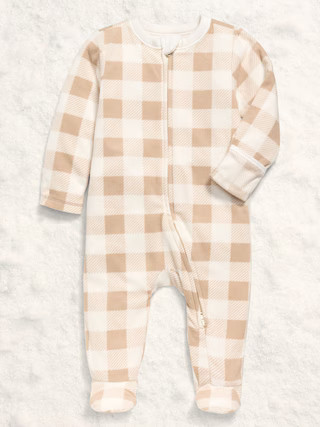 Microfleece 2-Way-Zip Sleep & Play Footed One-Piece for Baby | Old Navy (US)