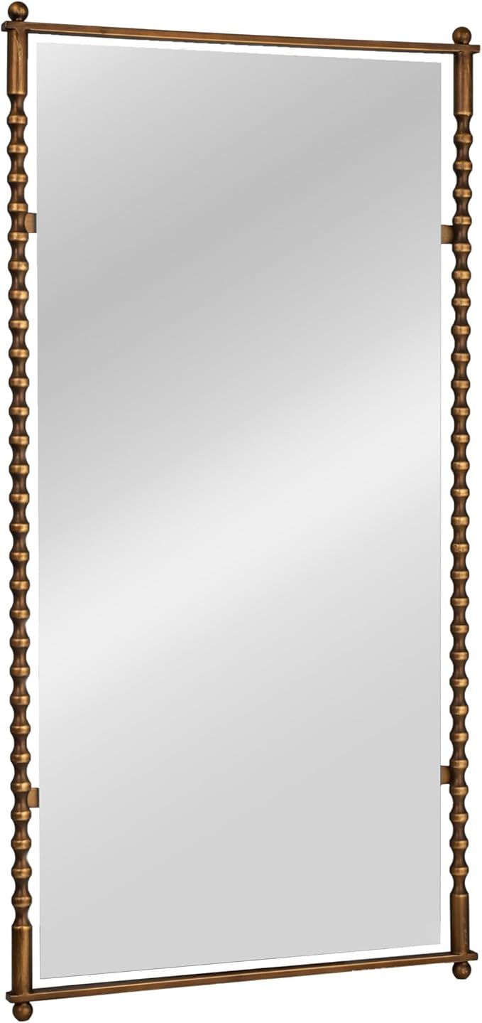 Creative Co-Op Cast Metal Framed Tall Wall Mirror, Antique Brass Finish | Amazon (US)