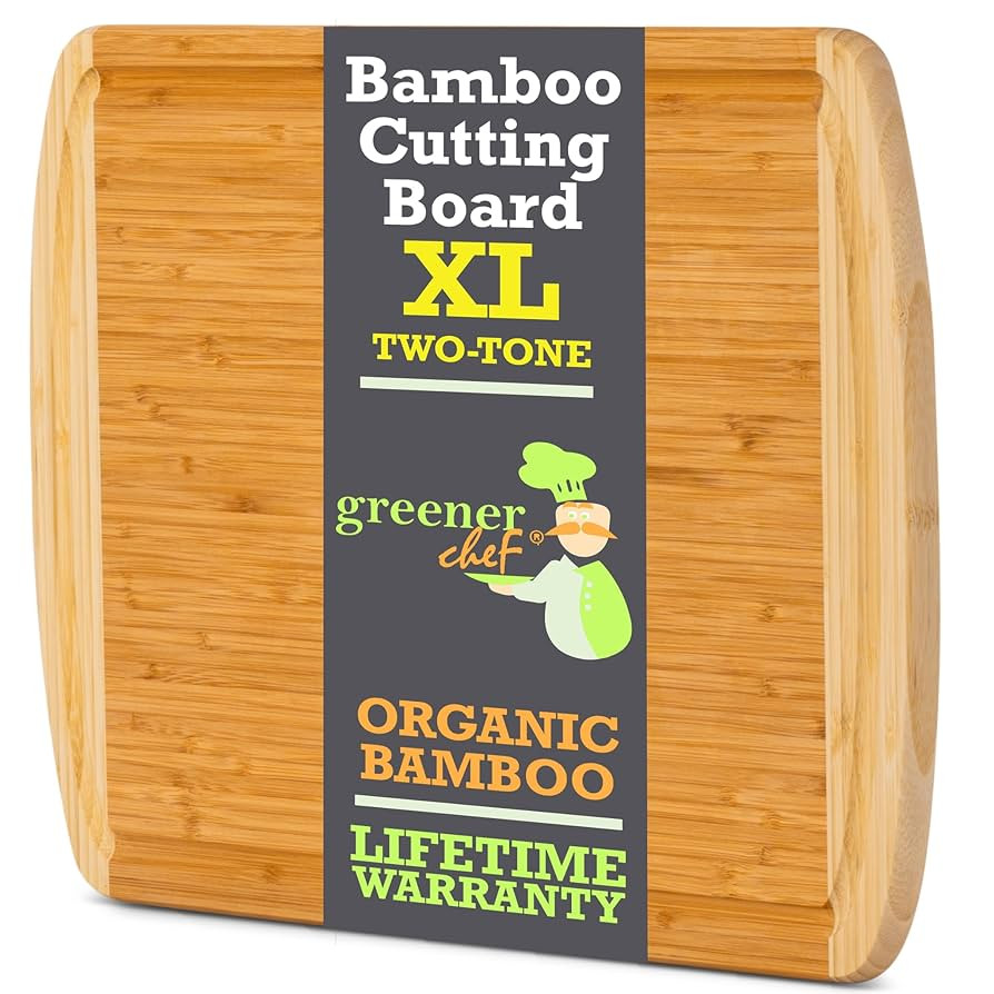 GREENER CHEF 18 Inch Extra Large Bamboo Cutting Board with Lifetime Replacements - Wood XL Cuttin... | Amazon (US)