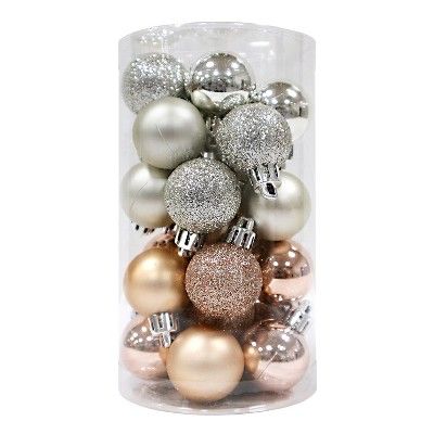 25ct Mini Christmas Ornament Set Gold and Silver - Wondershop™ | Target