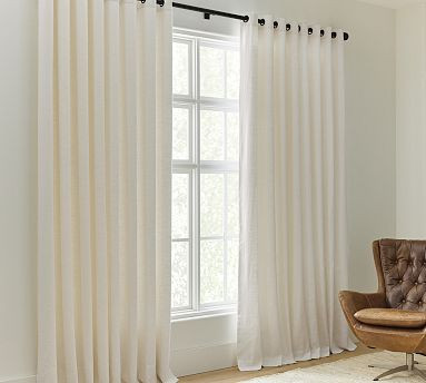 Emery Linen Grommet Blackout Curtain | Pottery Barn (US)