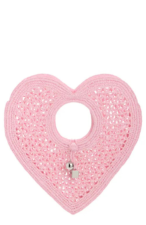 Jacquemus Spiaggia Coeur Crochet Bag in Light Pink 410 at Nordstrom | Nordstrom