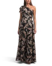 Long Organza One Shoulder Gown | TJ Maxx