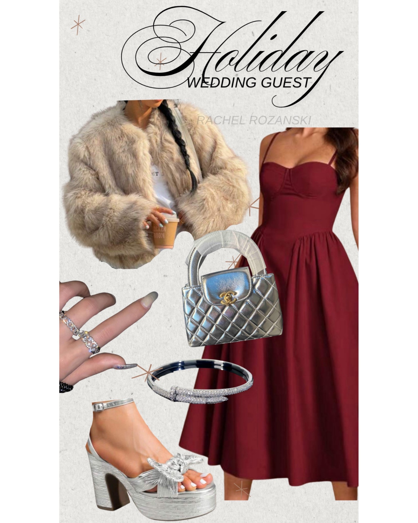 I’m attending a wedding in December, and putting this mood board together was so much fun! 

This look would be perfect for any holiday/ Christmas party where you need to dress up and look amazing on a budget 🤌🏼 

Try sparkling silver accessories for an unexpected pop of glam! 

#LTKHoliday #LTKShoeCrush #LTKWedding