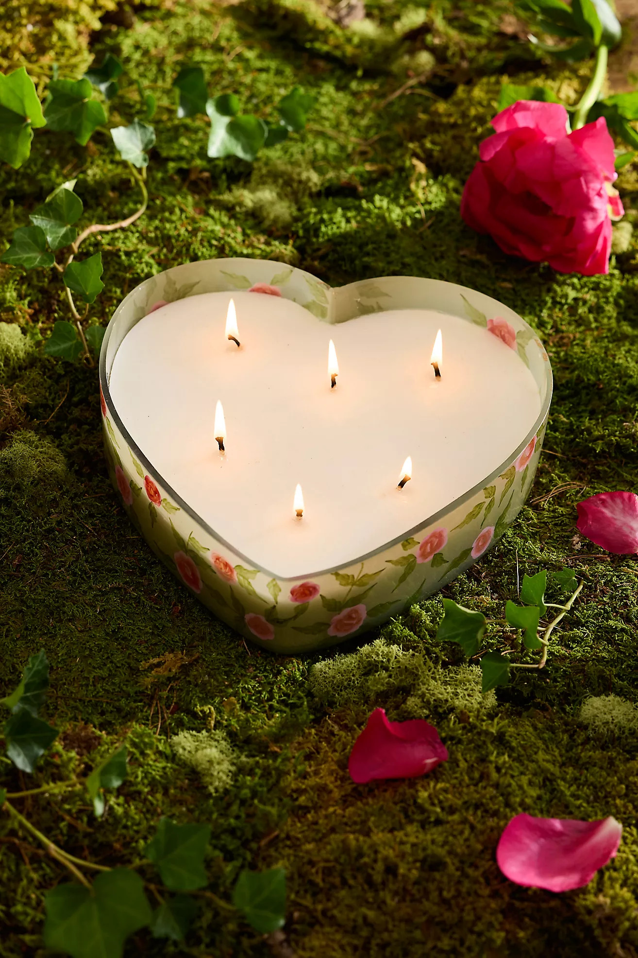 Peony Blush Heart Candle | Anthropologie (US)