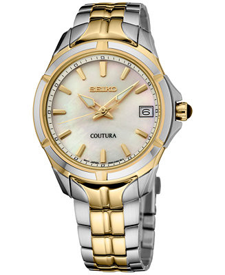 Seiko Women's Coutura Two-Tone Stainless Steel Bracelet Watch 34mm - Macy's | Macy's
