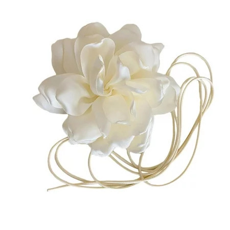 Flower Collar Choker Necklace Charm Neck Flower Choker for Wedding Halloween white | Walmart (US)