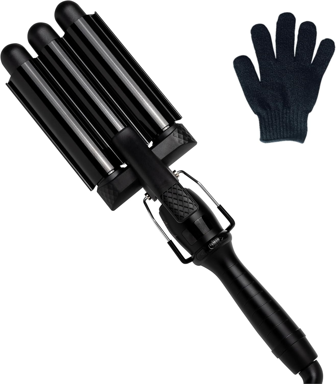 Mermade PRO Hair Waver 1" - 3 Barrel Curling Iron 1 Inch, Ceramic Barrel Waver Tool for Thick, Thin, Long, or Short Hair - 1", Black with Glove | Amazon (US)