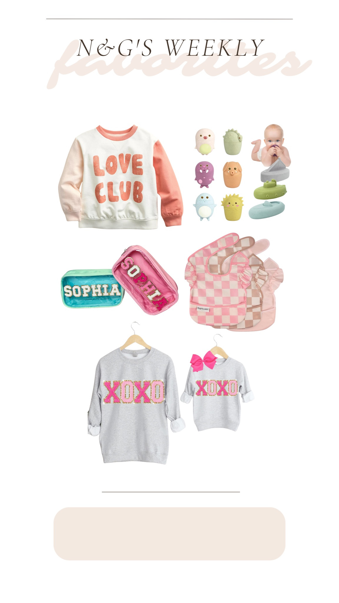 Rounding up Nora and Georgia’s favorites! 

Weekly favorites, toddler finds, toddler bath, toddler sweaters, mama and me sweater, toddler bibs, toddler bags

#LTKSeasonal #LTKbaby #LTKkids