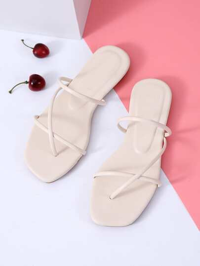 Cross Strap Toe Post Slippers | SHEIN