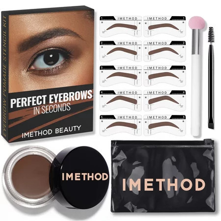 iMethod Eyebrow Stamp Stencil Kit Eye Brow Stamping Kit for Perfect Bushy Brows Waterproof & Long Lasting | Walmart (US)