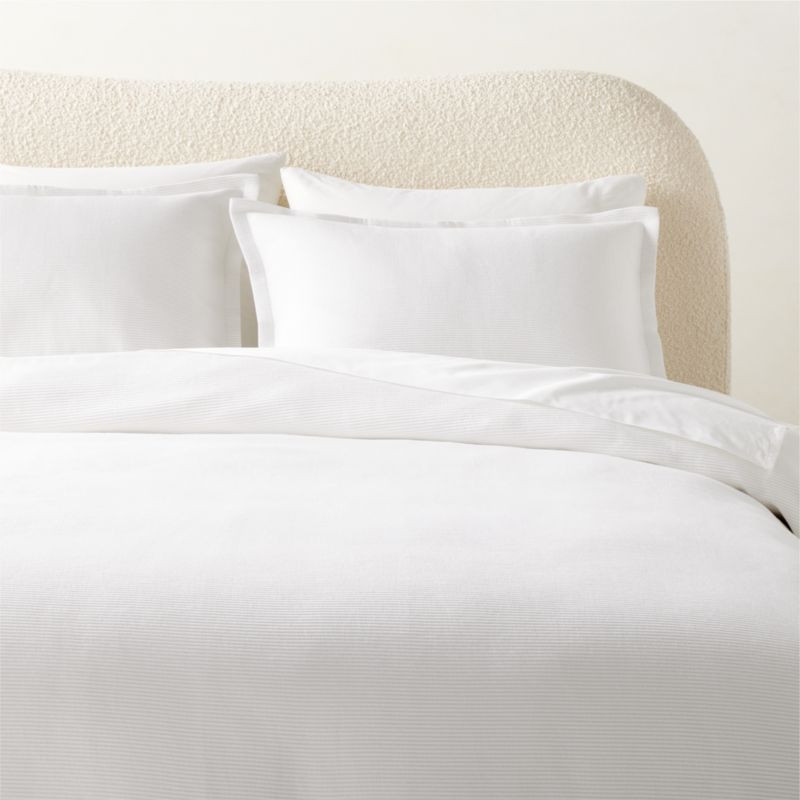 Valencea Modern Organic Cotton White King Duvet Cover + Reviews | CB2 | CB2