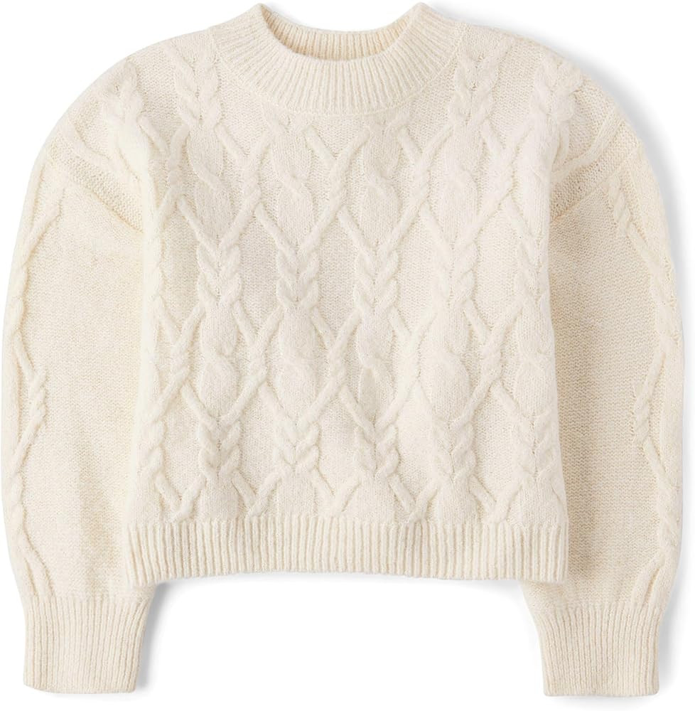 The Children's Place Girls Long Sleeve Pullover Cable Knit Sweater | Amazon (US)