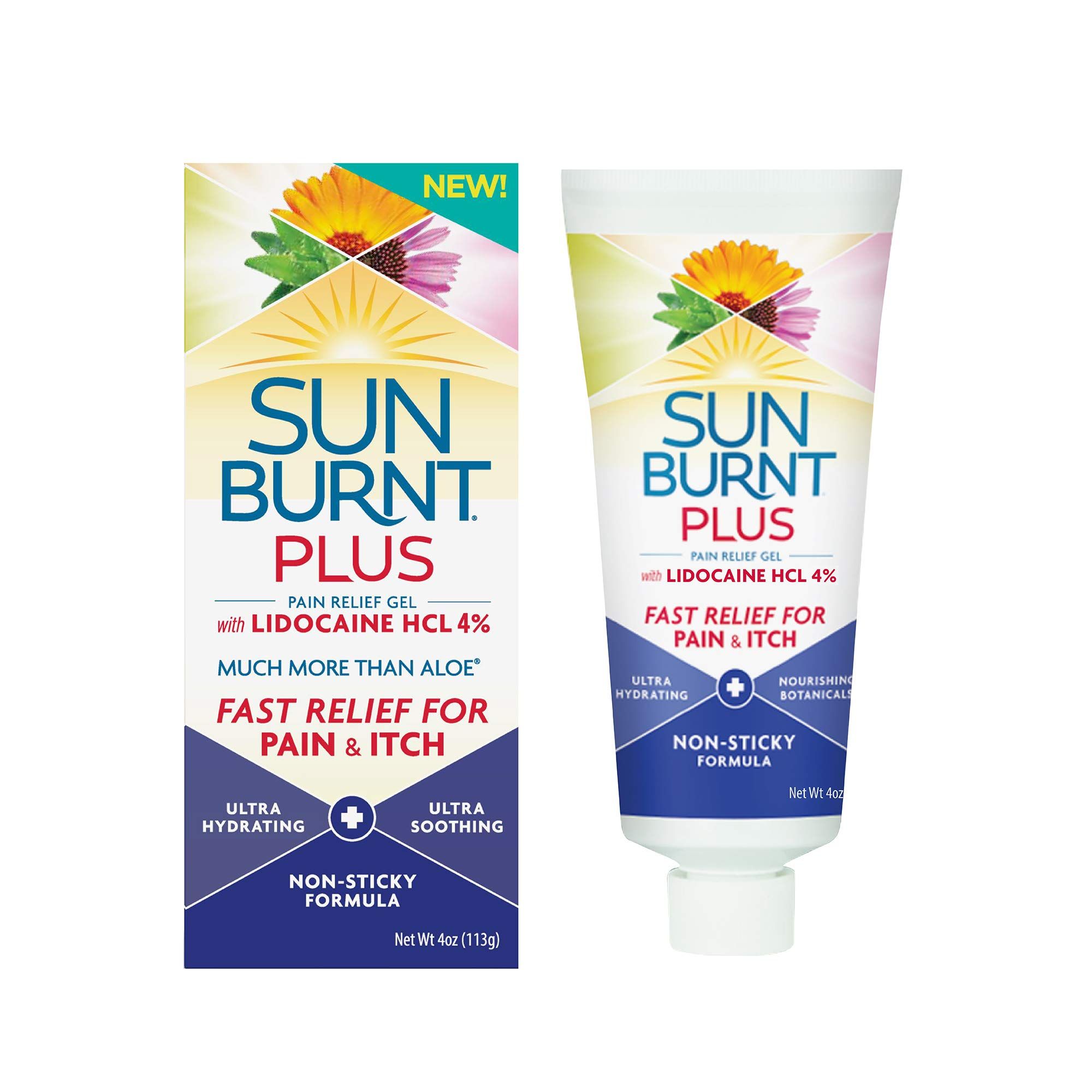Sunburnt Plus After-Sun Gel with Lidocaine, 4 Ounce | Amazon (US)