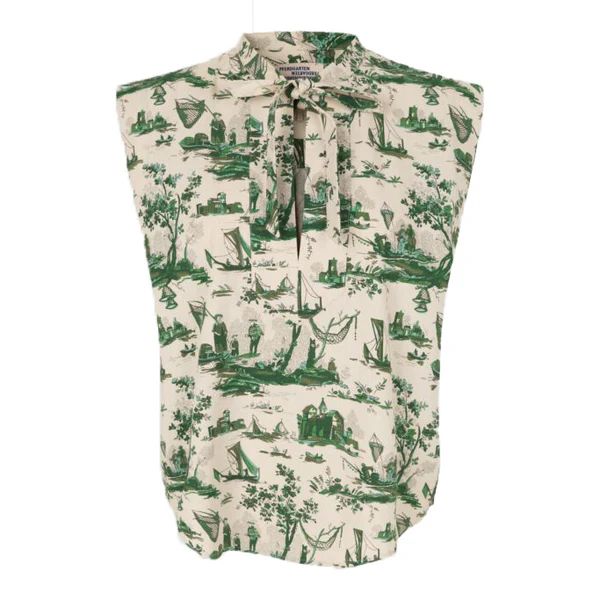 Moureen Blouse, Habor Scape Green | The Avenue