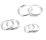 Huggie Hoop Earrings, Small Sterling Silver Hoops - Unisex Earrings for Men/Women - Cartilage/Helix  | Amazon (US)