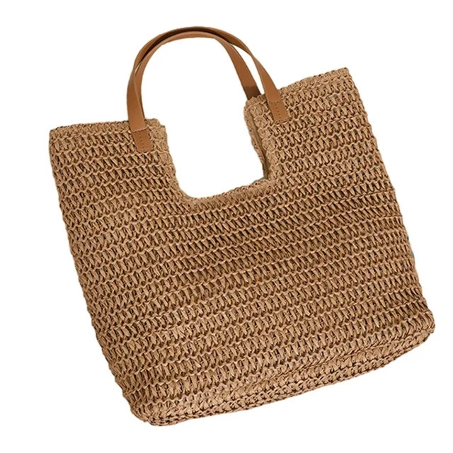 Women Summer Beach-Bag Straw Woven Tote Bag Fashion Shoulder Bag Seaside Handbag | Walmart (US)