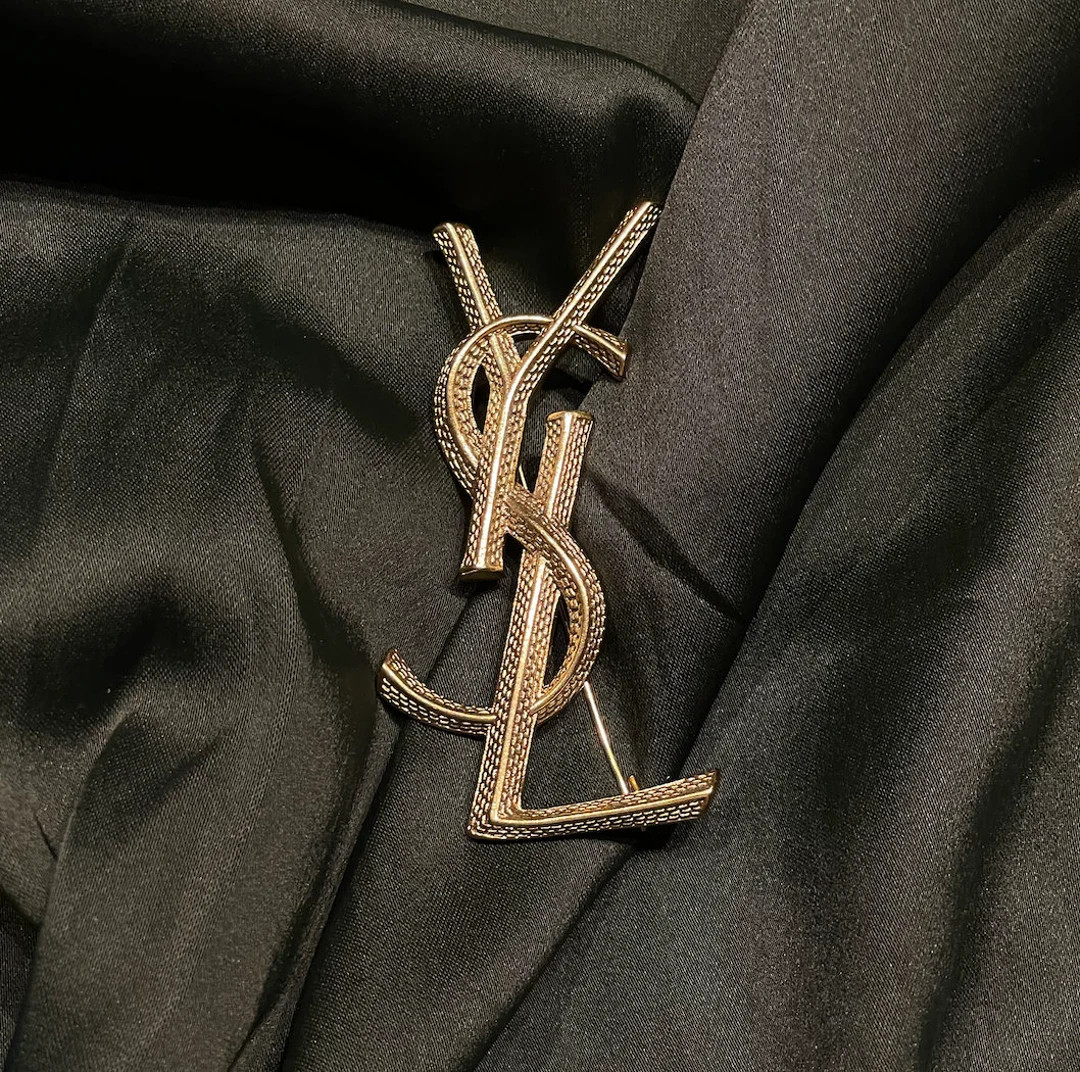 Wonderful Vintage YSL Gold Brooch - Etsy | Etsy (US)
