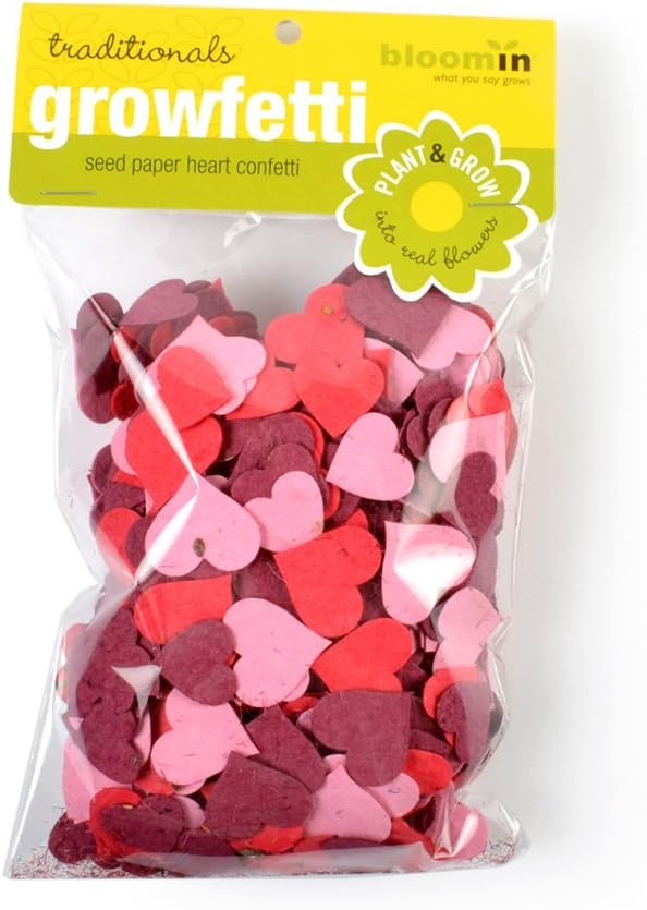 Bloomin Seed Paper Growfetti - Heart Shapes (Traditional) | Amazon (US)