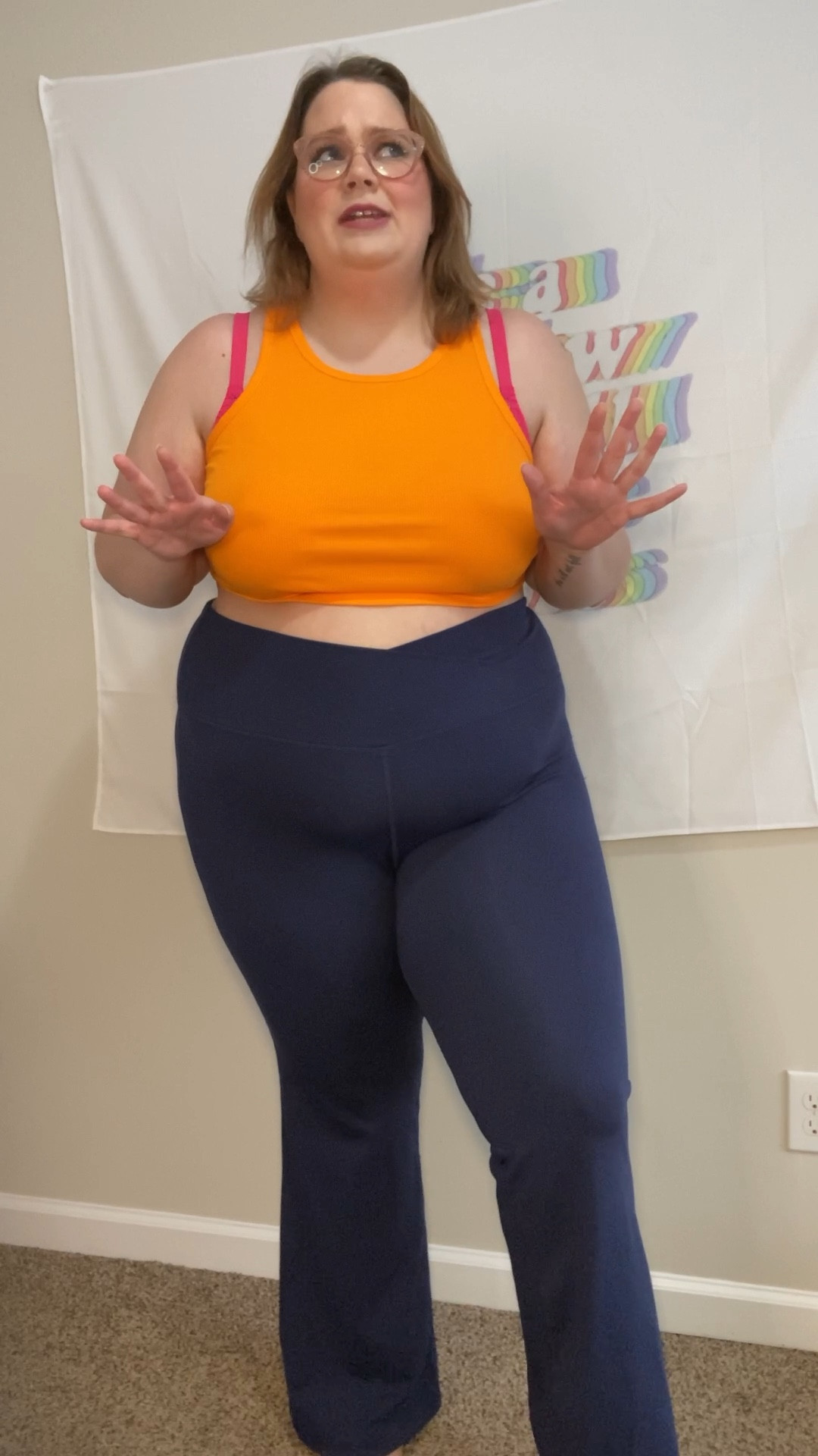 Avia Women's Plus Size Crossover Waist Flare Yoga Pants 