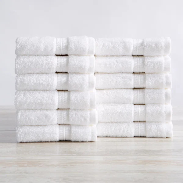 Hundo 12 Piece 100% Cotton Washcloth Towel Set (Set of 12) | Wayfair North America