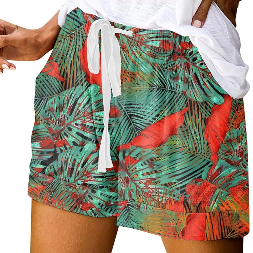 Womens Summer Shorts 2025 Casual Comfy Baggy Elastic Waist Drawstring Lightweight Breathable Shor... | Amazon (US)