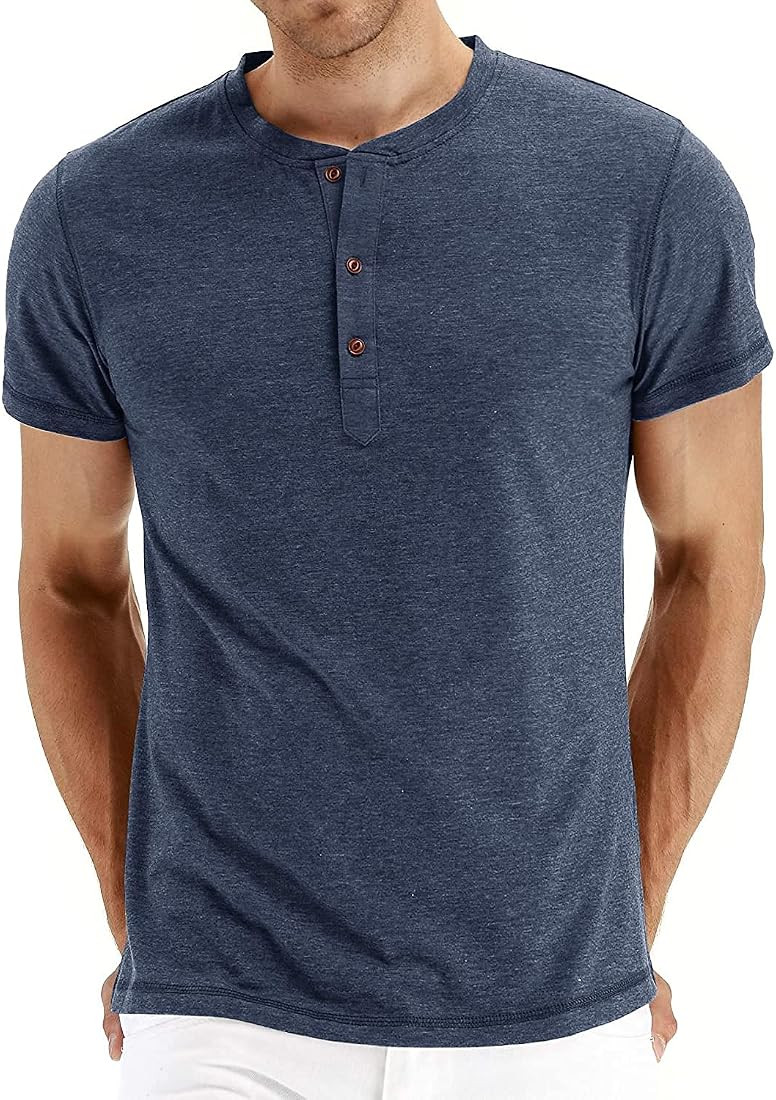 Sailwind Mens Henley Short/Long Sleeve T-Shirt Cotton Casual Shirt | Amazon (US)