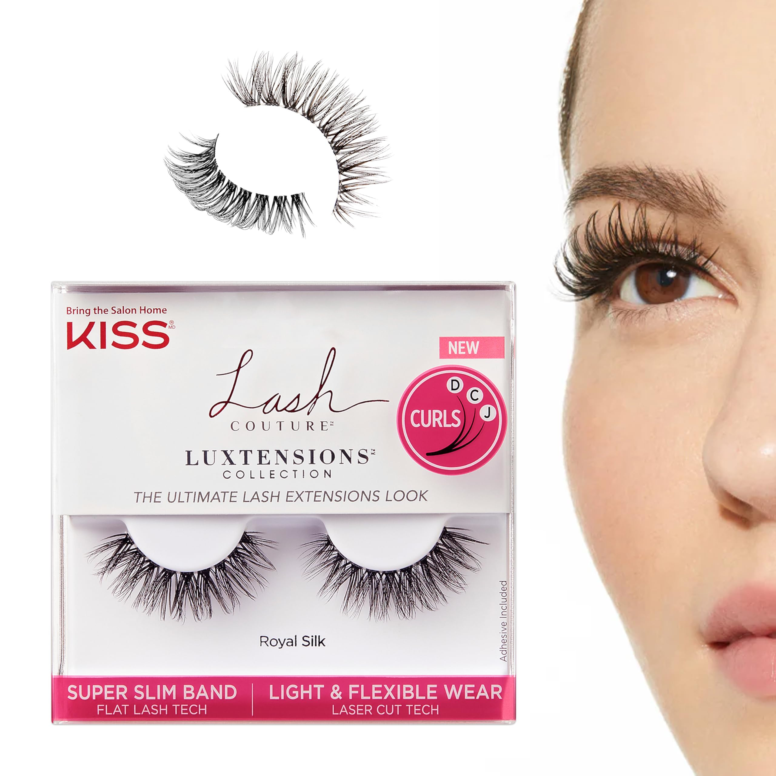 KISS Lash Couture LuXtensions Collection False Eyelashes, Flat Lash Technology, Super Slim Lash B... | Amazon (US)